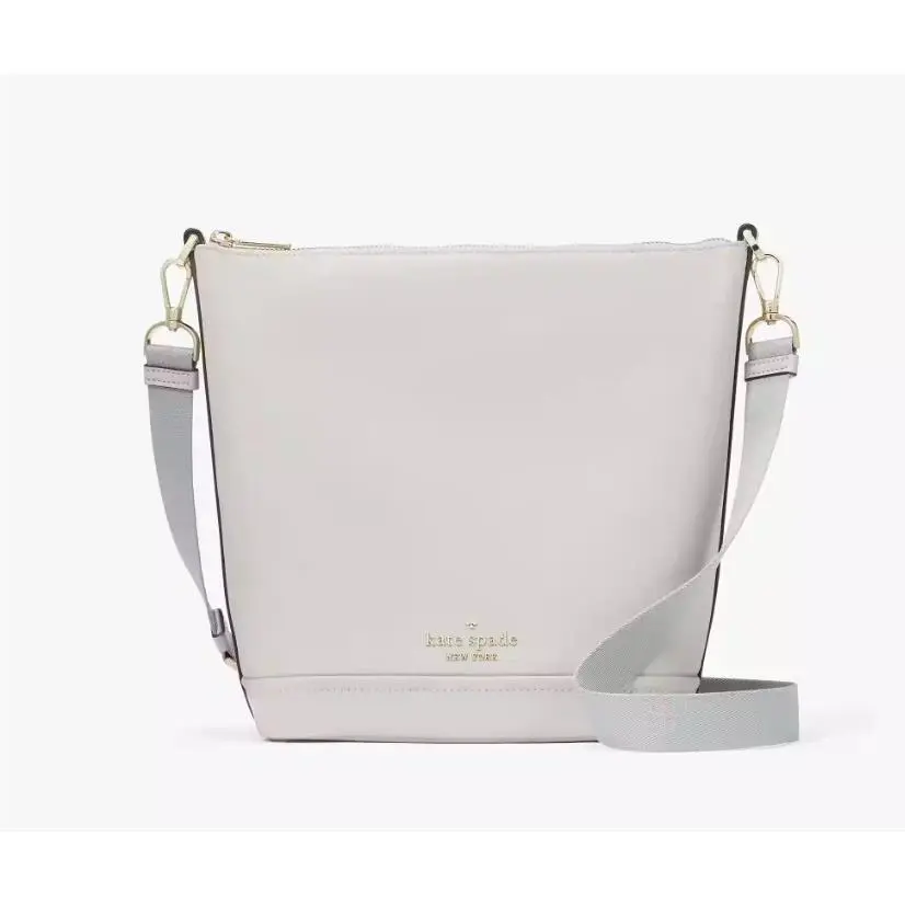 Kate Spade New York Woman`s Chelsea Nylon Duffle Bag Gray Crossbody Bucket Bag