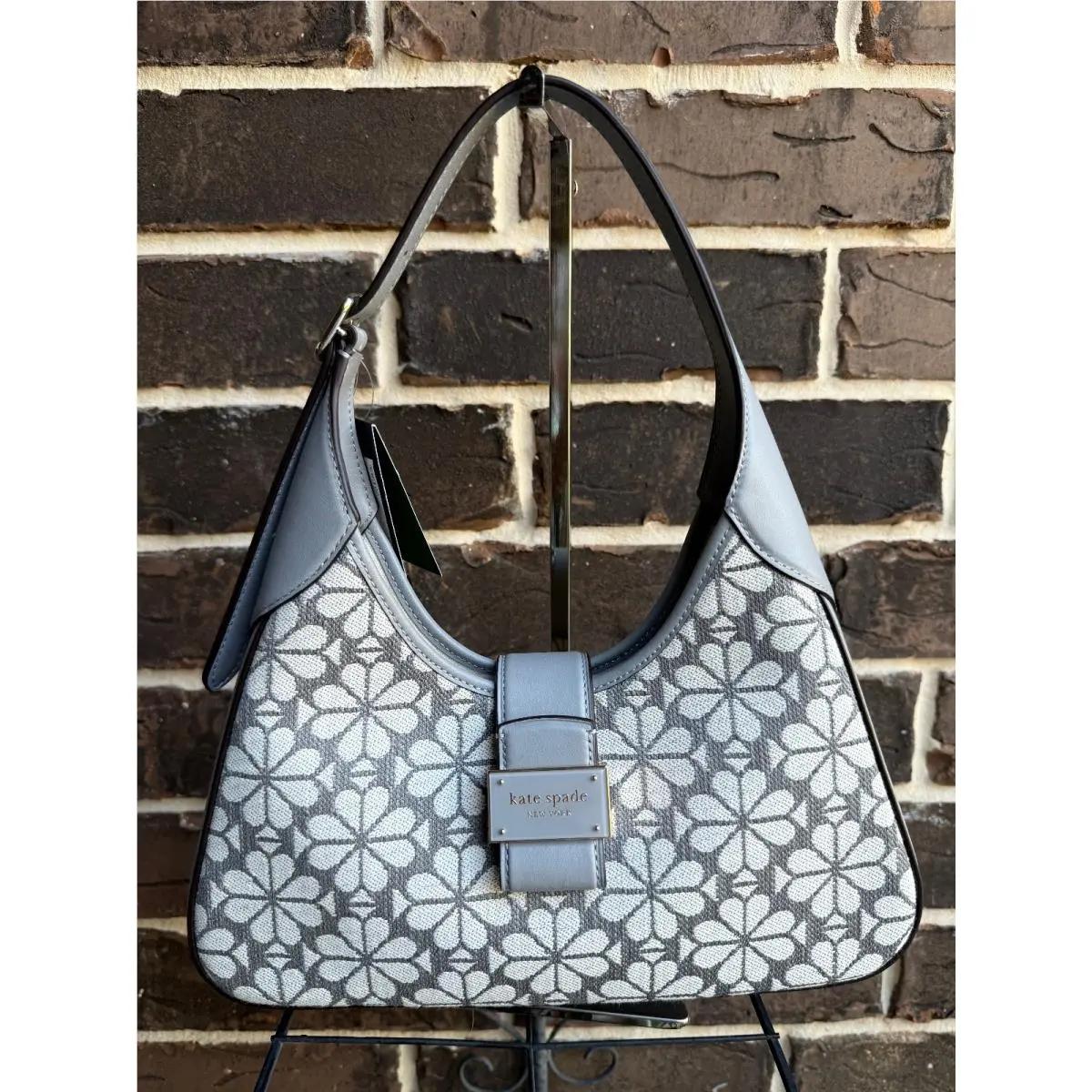 Kate Spade Spade Flower Jacquard Nouveau Small Shoulder Bag Grey Multi