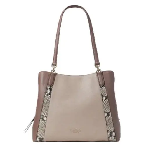 Kate Spade Satchel Jackson Large Triple Compartment Tote Pebble Snake Leather