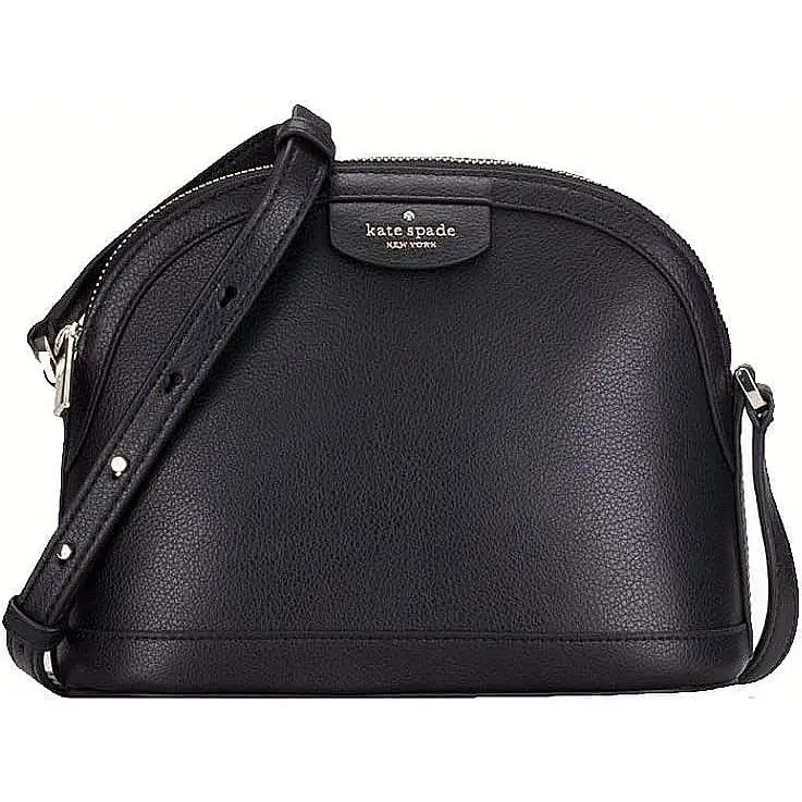 Kate Spade XL Dome Sylvia Black Leather Purse Crossbody Bag