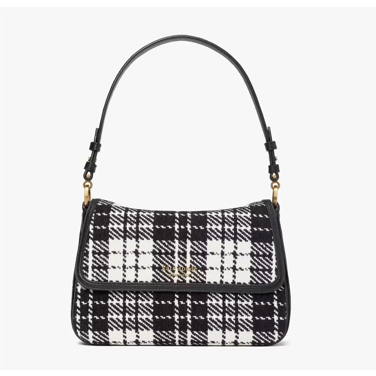 Kate Spade Hudson Posh Plaid Jacquard Medium Convertible Flap Shoulder Bag