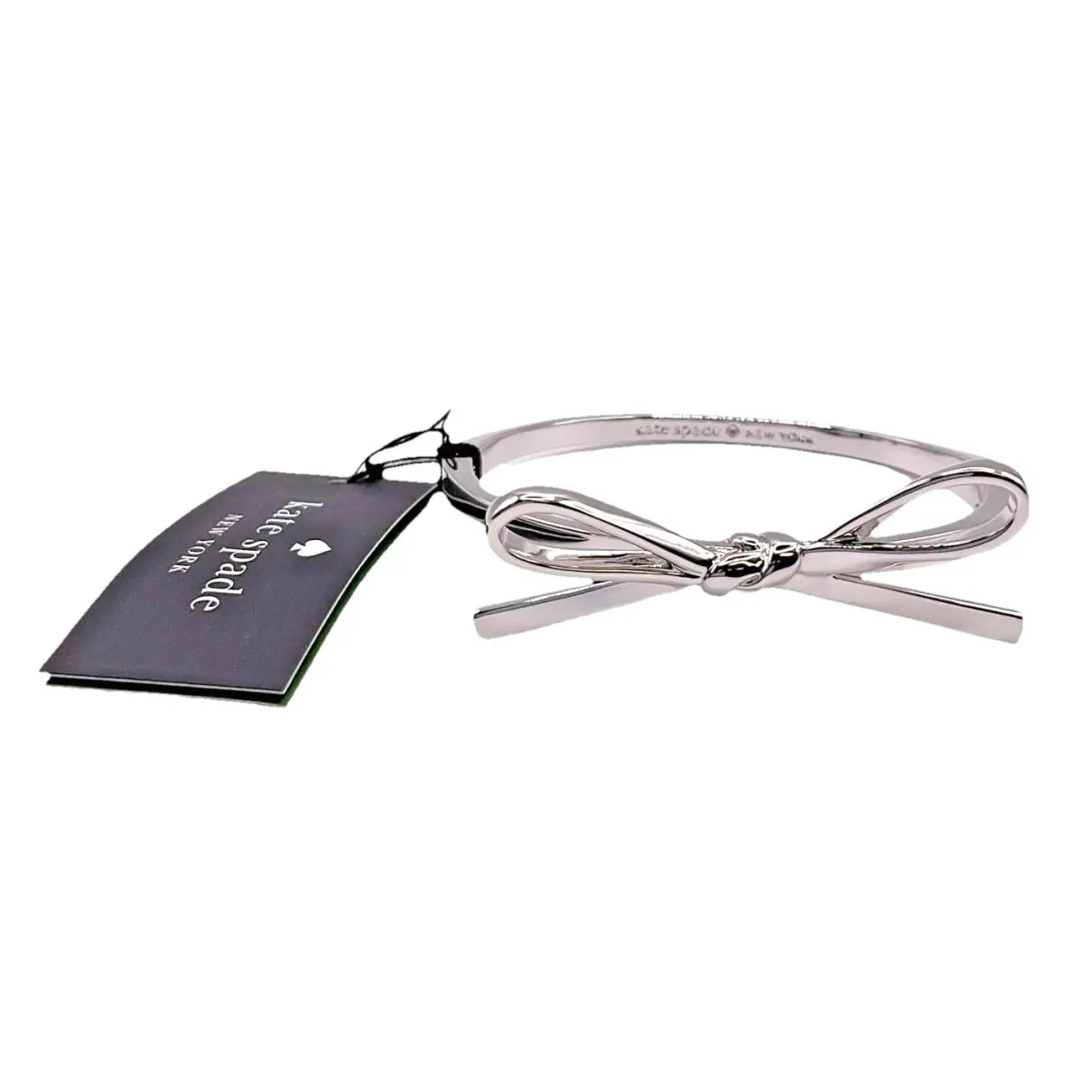 Kate Spade Bracelet Skinny Mini Bow Bangle Silver Tone O0RU2912 Xmas Gift
