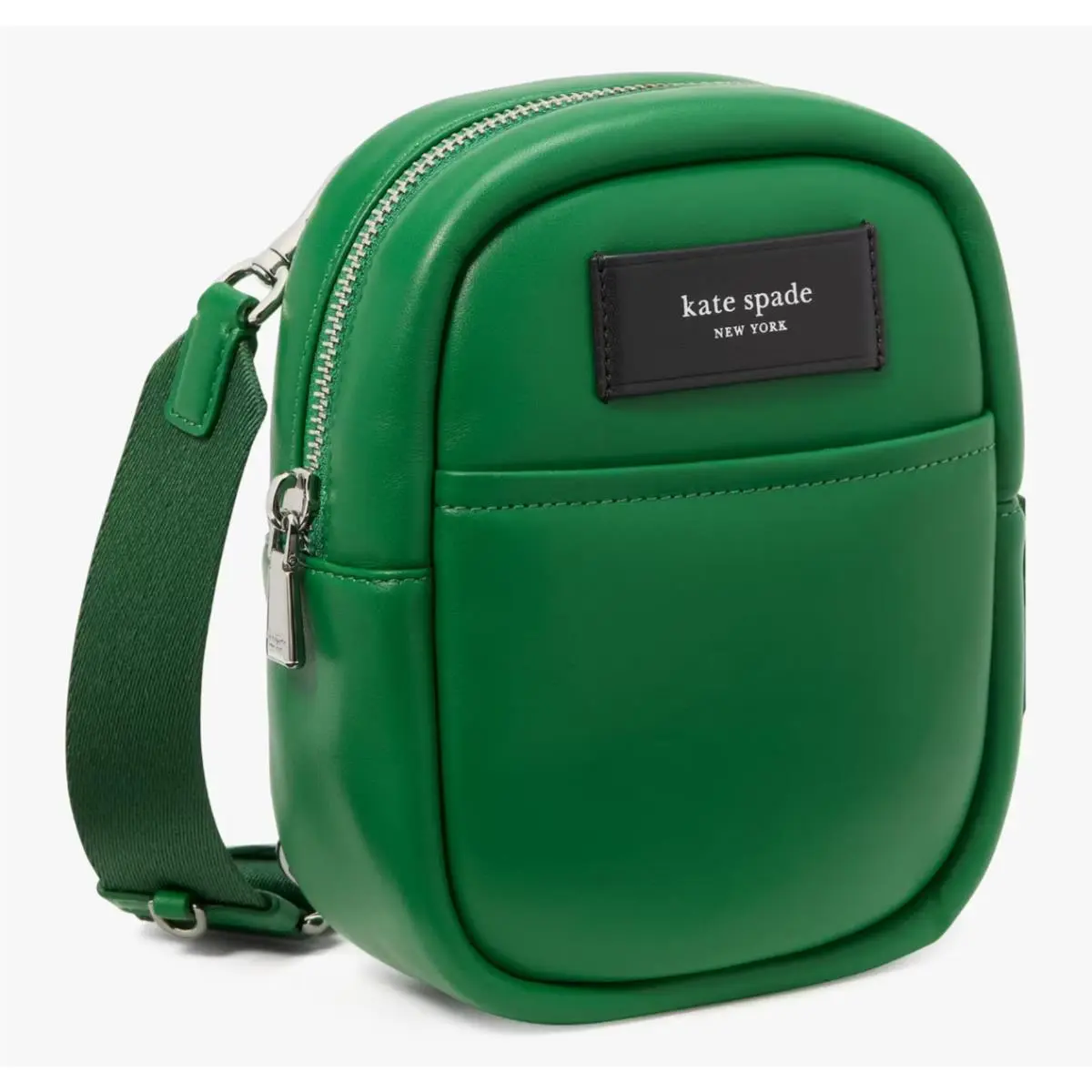 Kate Spade Label Small Convertible Crossbody Green Leather Purse KI740