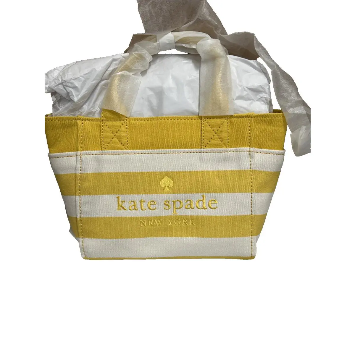 Yellow White Morning Jett Beach Time Small Tote Bag -nwt by Kate Spade