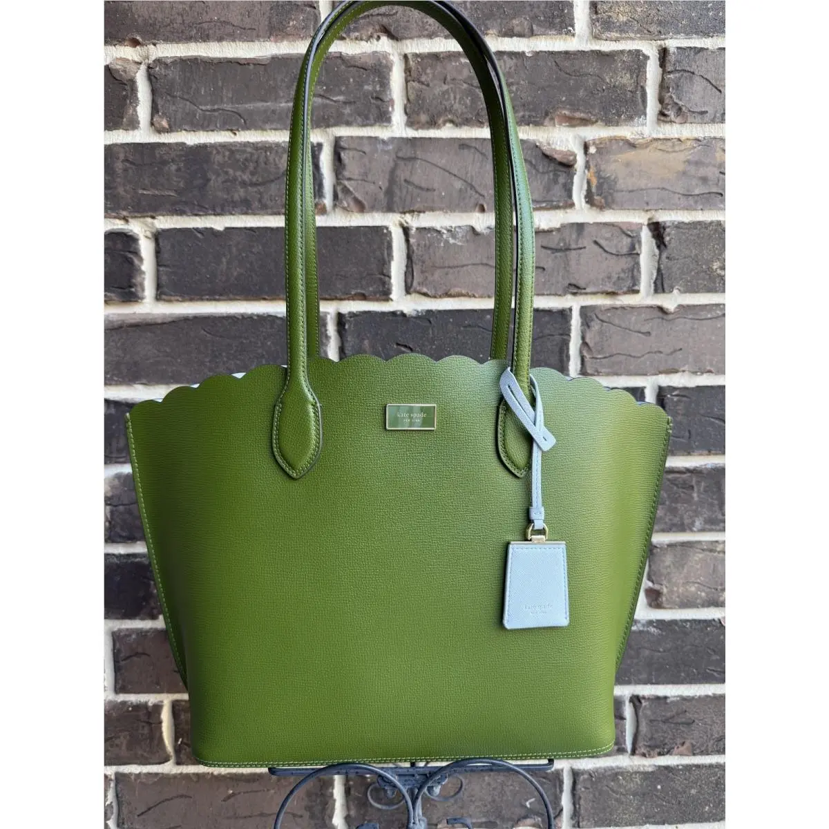 Kate Spade Suite Scalloped Tote Jungle Vine Green