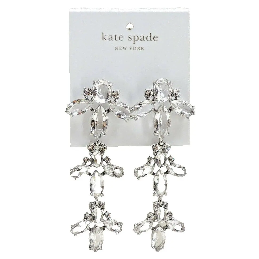 Kate Spade New York Ice Queen Drop Earrings Silvertone New