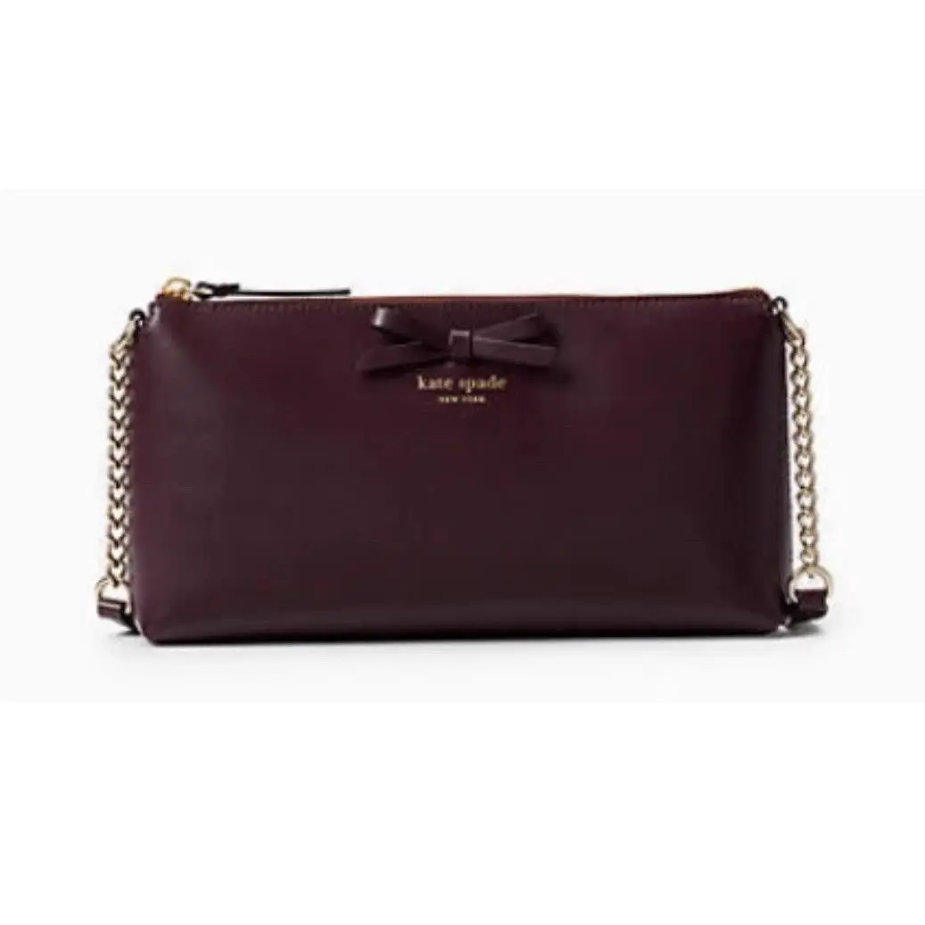 Kate Spade Sawyer Street Declan Crossbody Bag in Mahogany WKRU4039 - Handle/Strap: Wine, Exterior: Mahogany, Lining: Burgundy