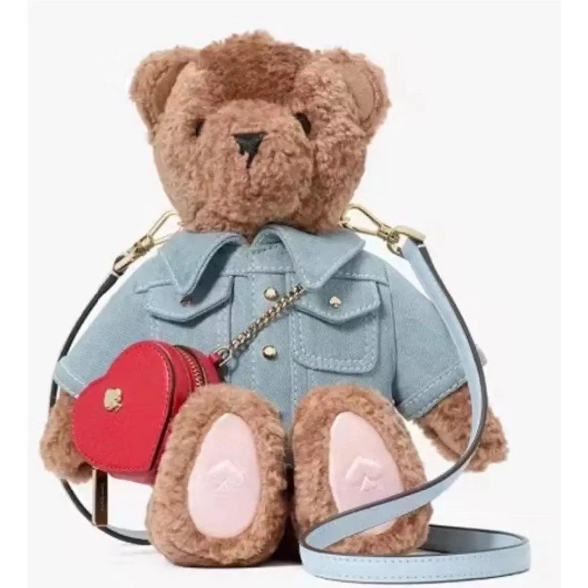 Kate Spade NY Katey Denim Bear 3D Novelty Crossbody Bag Bear w/ Heart Purse