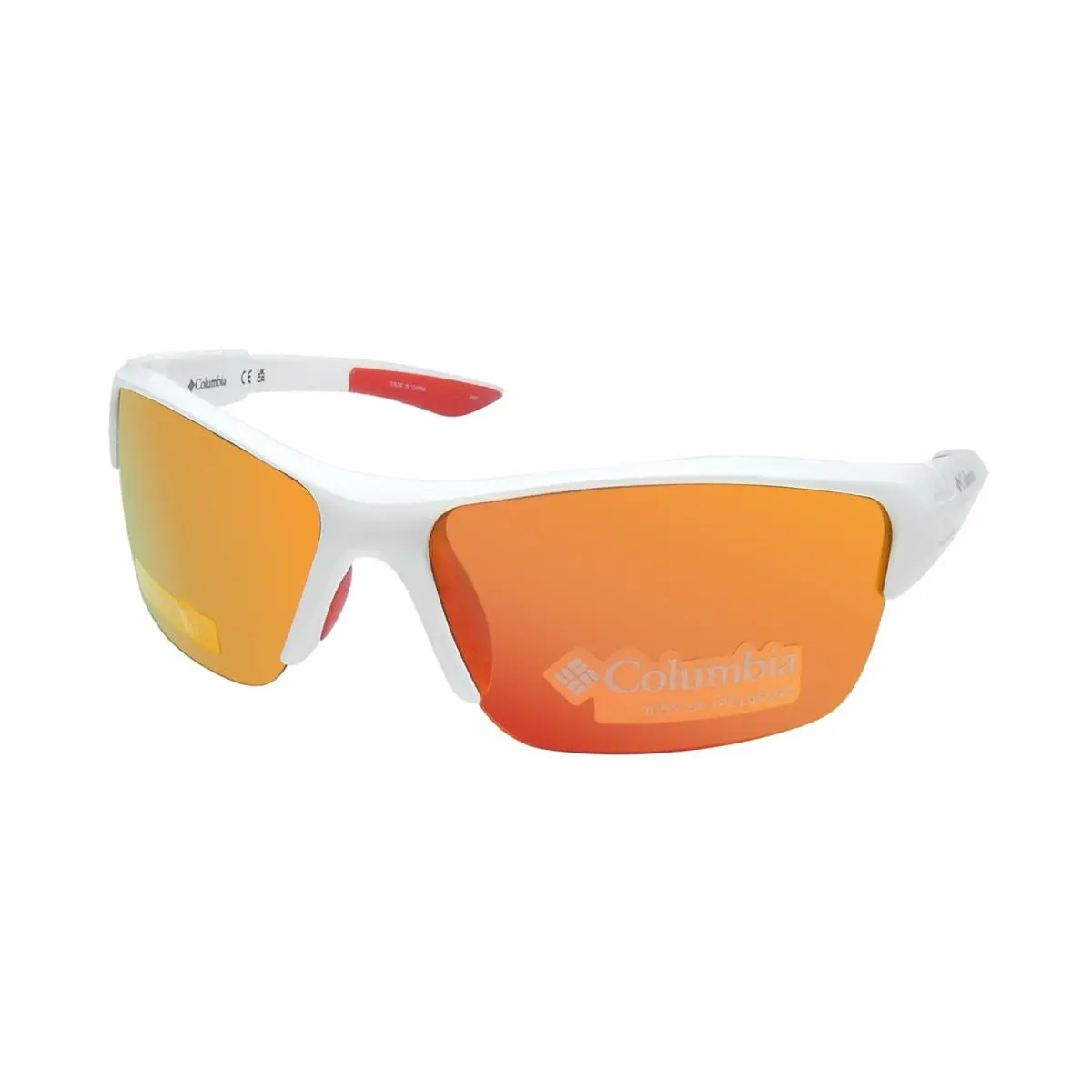 C558SP Wingard Polarized Lenses Sunglasses UV Rays Protection Hot Shiny White / Red by Columbia