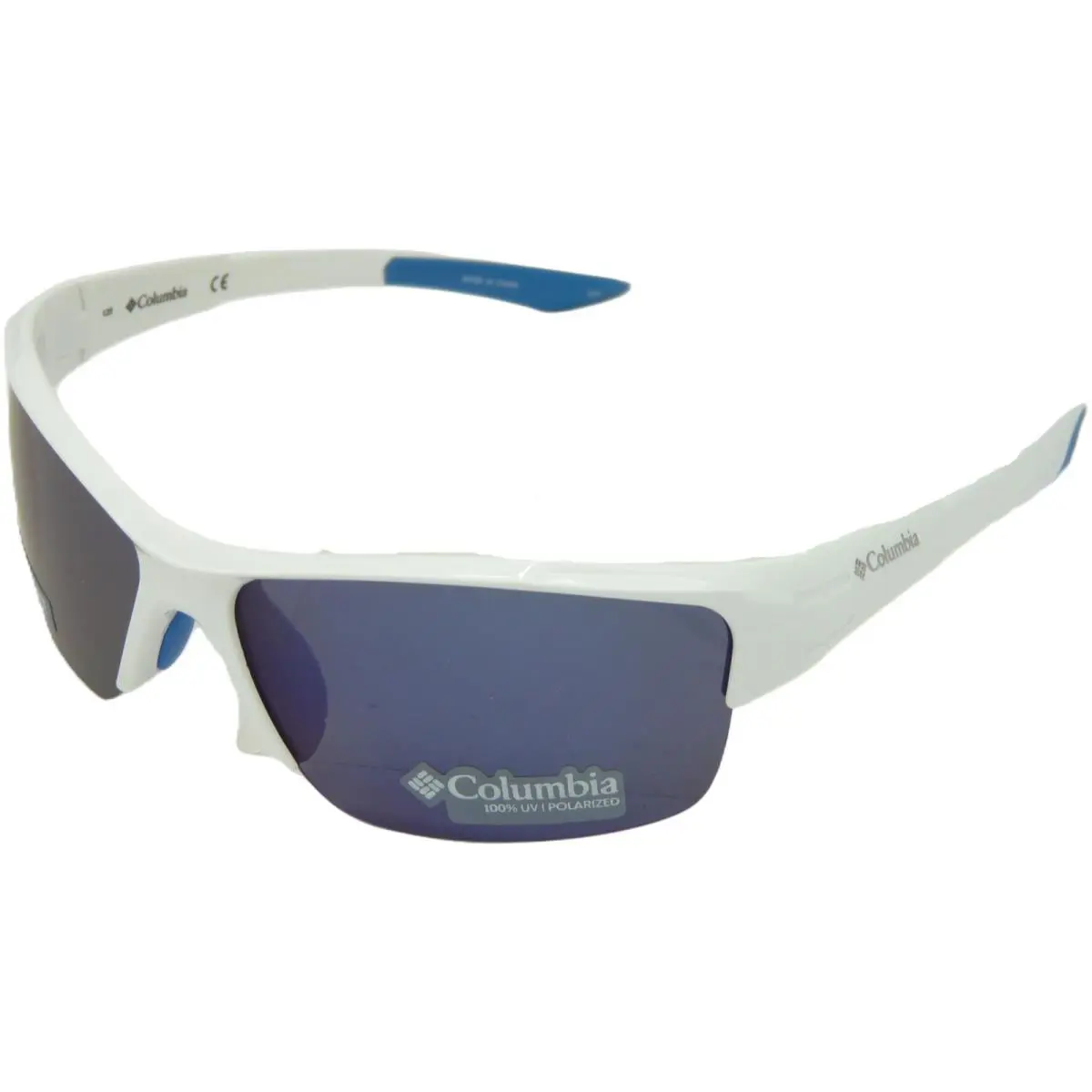 Columbia Men`s Wingard Sunglasses Shiny White Blue /blue Mirror One Size - Frame: White