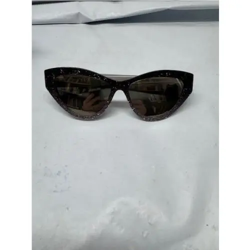 Jimmy Choo Black Glitter Round Sunglasses- NO Case