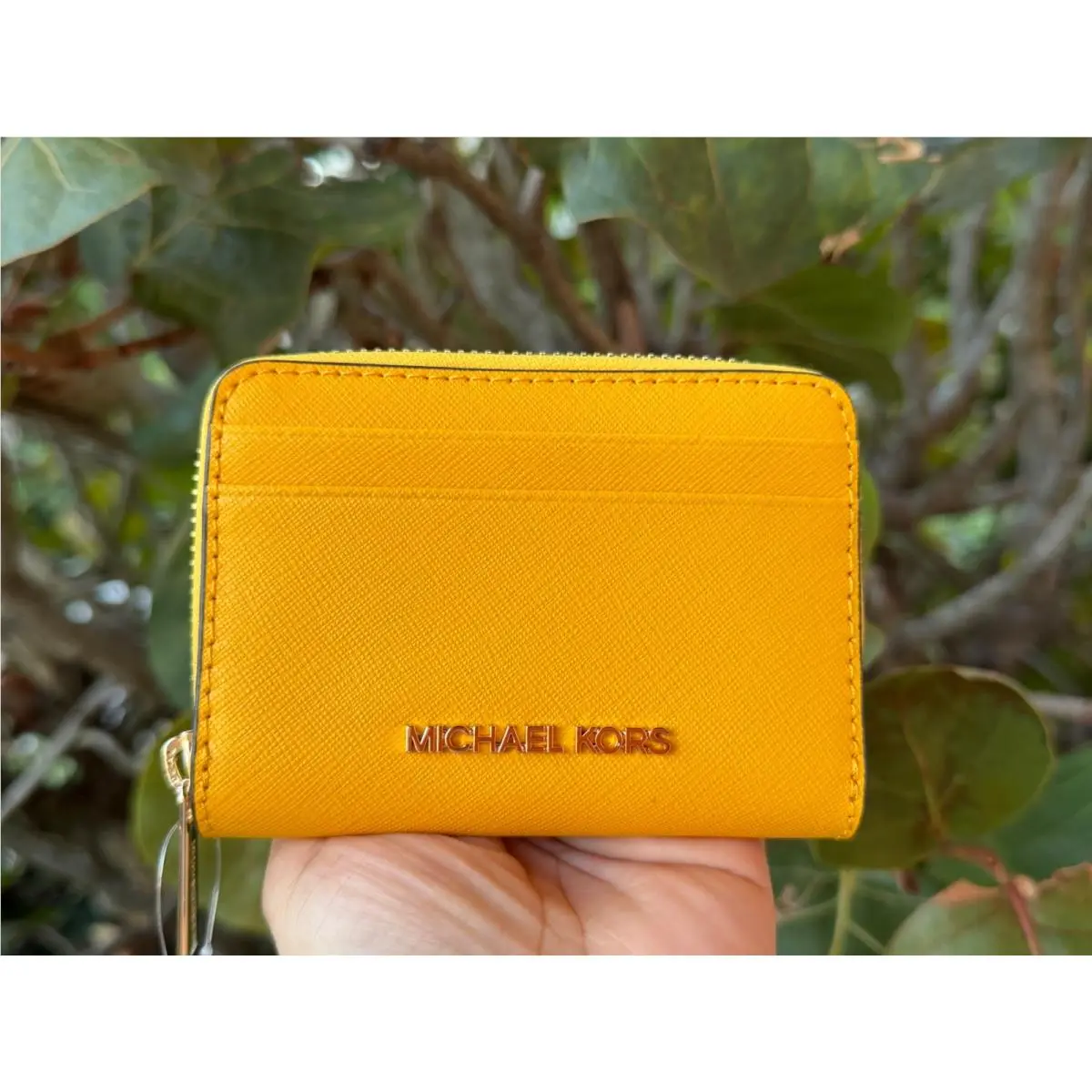 Jet Set Travel Zip Around Card Case Wallet Jasmine Yellow by Michael Kors