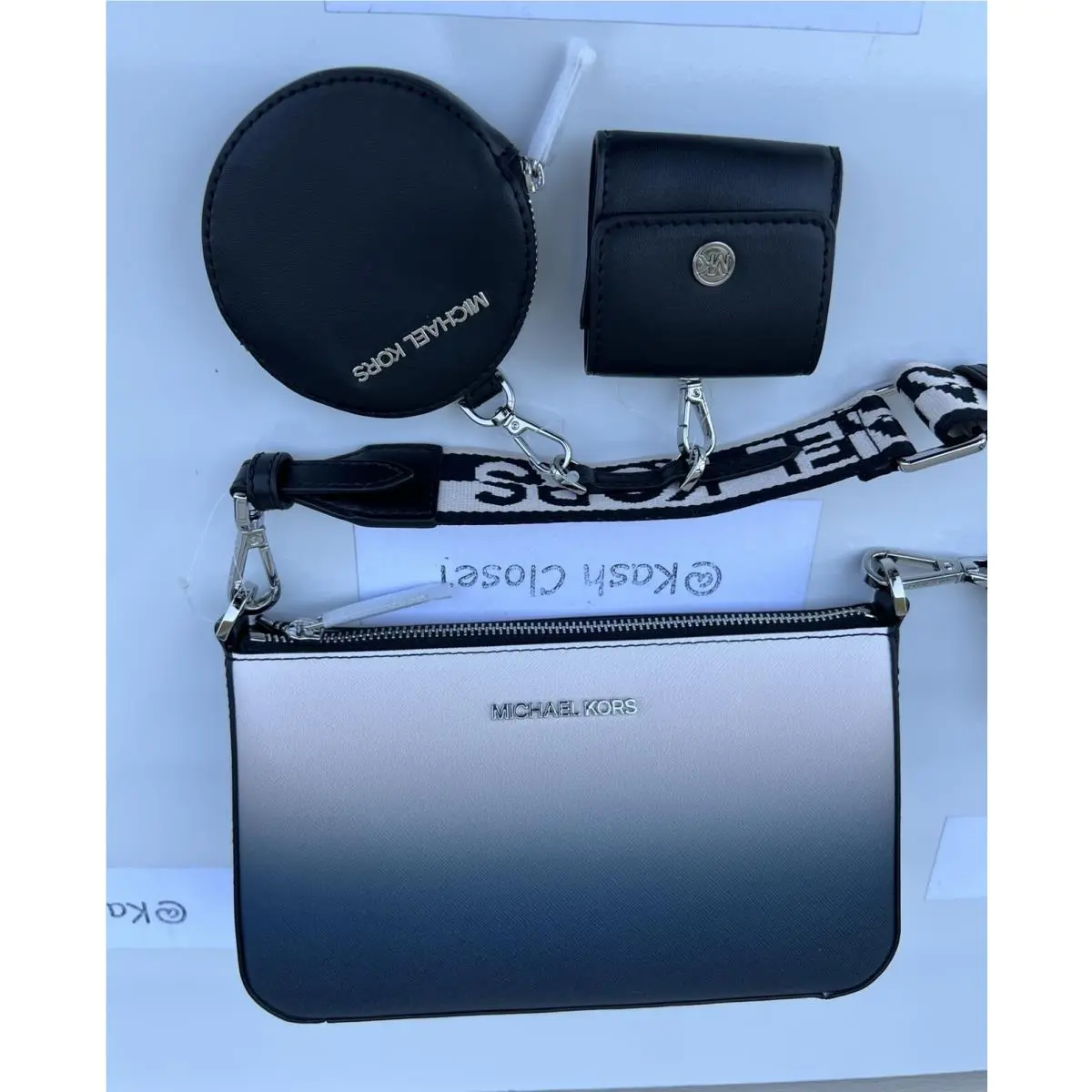 Michael Kors Crossbody Tech Attach with Adjustable Strap Coin Pouch Ipod Case
