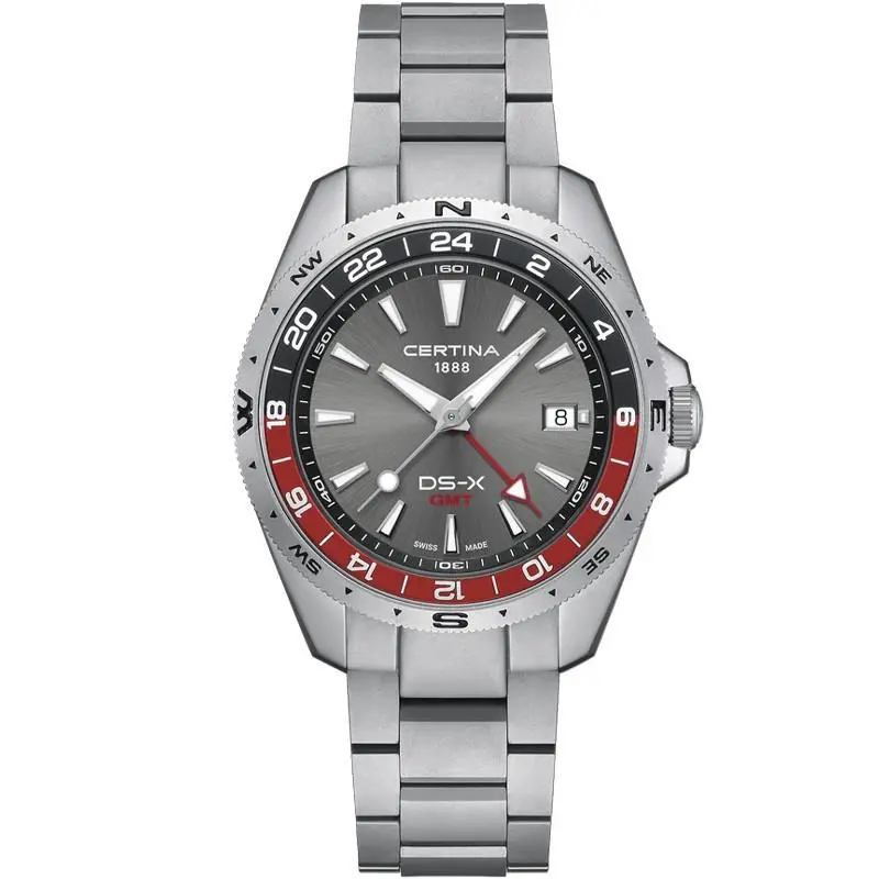 Ds-x Gmt 41.2mm Grey Dial Men`s Watch C0474521108101 by Certina