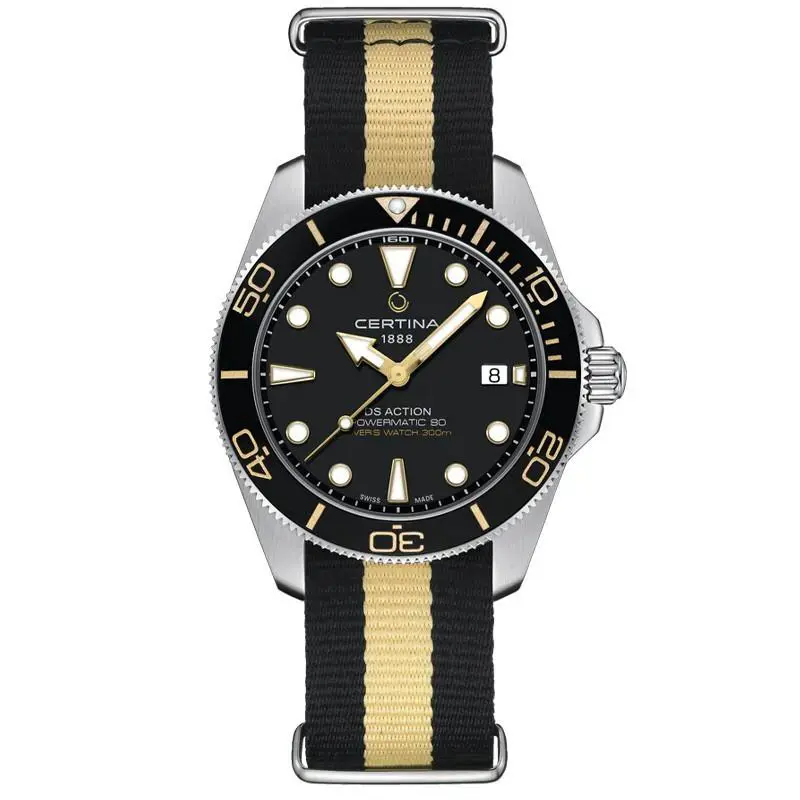 DS Action Diver 40.5mm Black Dial Men`s Watch C0484071805101 by Certina