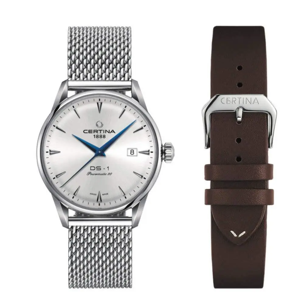 DS-1 Stainless Steel Silver Dial Silver Dial Wristwatch C0298071103102 by Certina