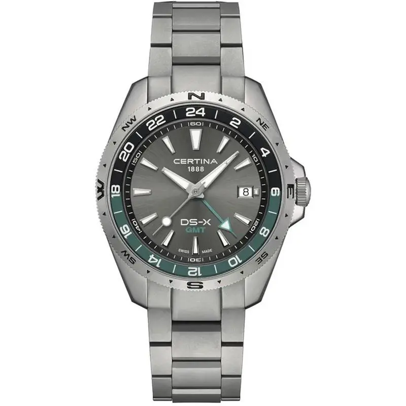 Ds-x Gmt 41.2mm Grey Dial Men`s Watch C0474521108100 by Certina
