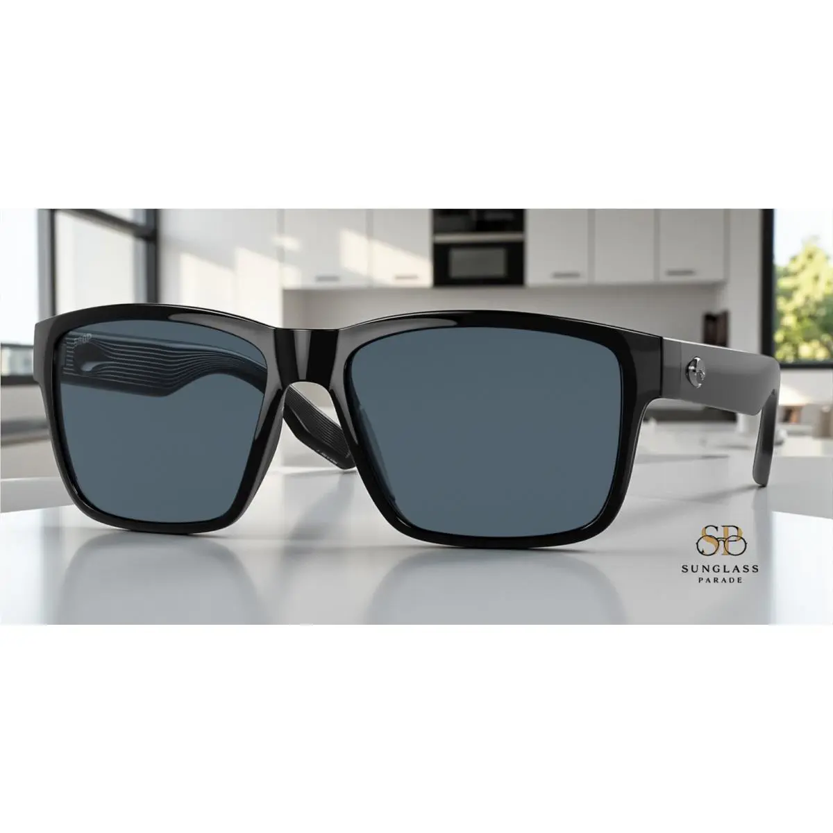Costa Del Mar 6S9049 03 Paunch Black Gray 57 mm Men`s Sunglasses - Frame: Black, Lens: Gray