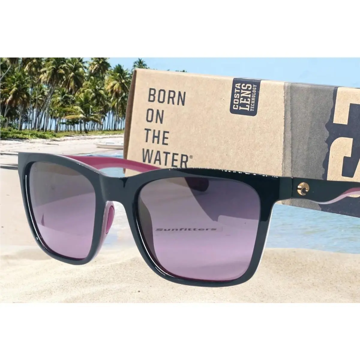 Costa Del Mar Black/rose Gradient Mirror Panga Polarized 580G Sunglasses