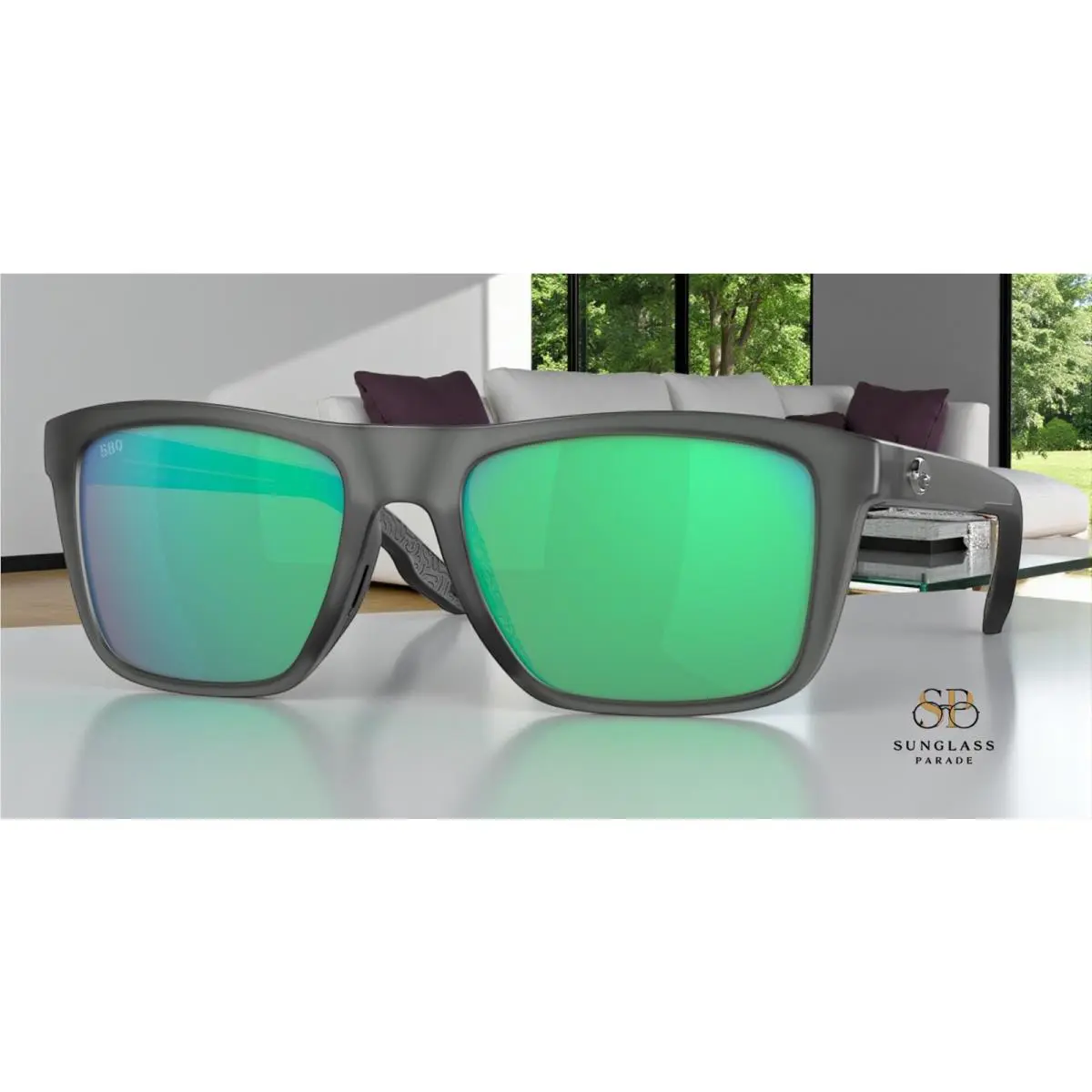 Costa 6S9107 910704 Mainsail Gray Crystal Green 580g Polar 55mm Men`s Sunglasses - Frame: Gray Crystal, Lens: Green Mirror 580g