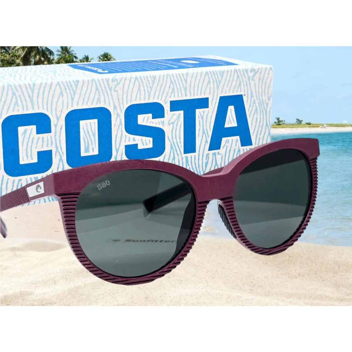Costa Del Mar Net Plum/gray Victoria Polarized 580G Sunglasses
