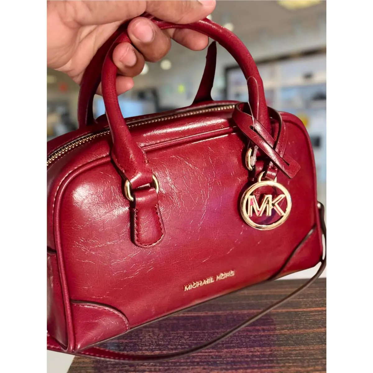 Michael Kors Thompson Extra-small Handbag Purse Crossbody Satchel Bag Cherry MK
