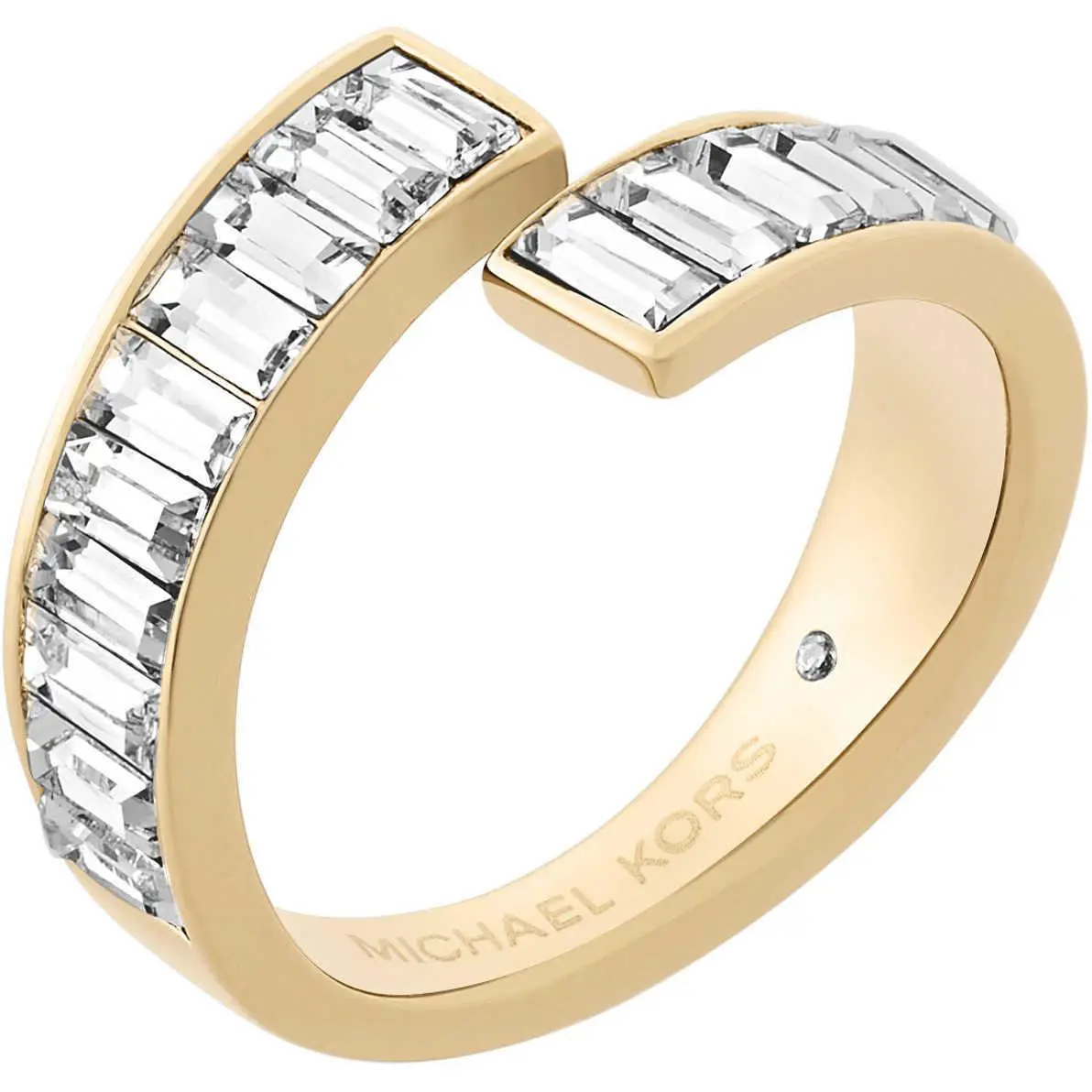 Michael Kors MKJ6083 Black Tie Affair Baguette Crystal Bypass Ring MKJ6083710