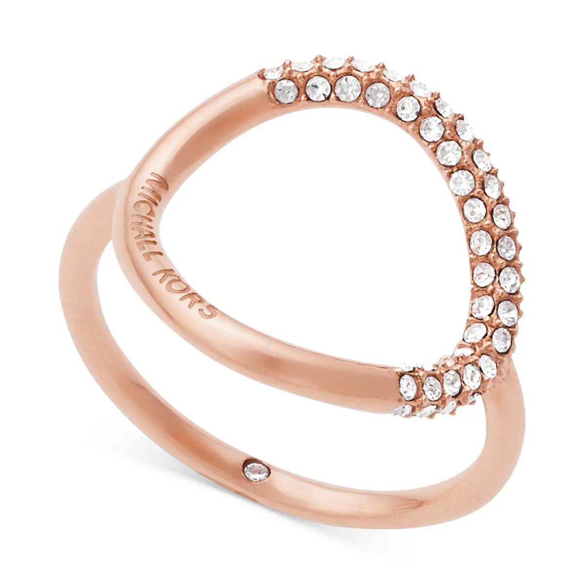 Michael Kors MKJ5859 Brilliance Pave Crystal Open Circle Ring MKJ5859791