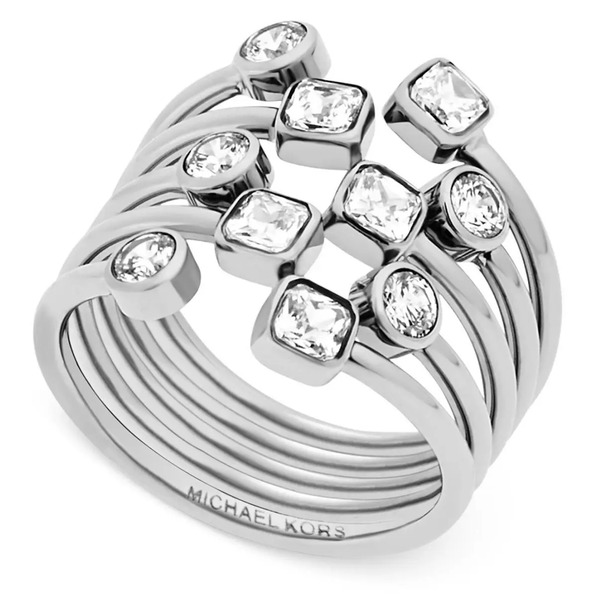 Michael Kors MKJ6015 Modern Brilliance Crystal Pave Open Scatter Ring MKJ6015040