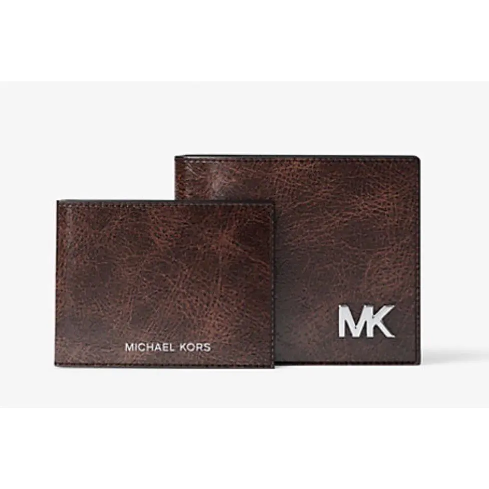 Michael Kors Cyrus Burnished Bifold Wallet with Passcase