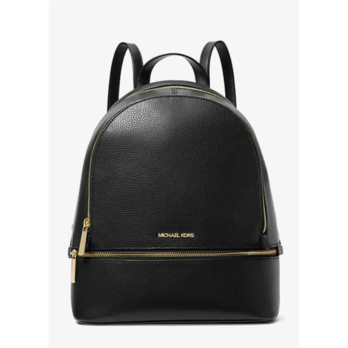 Michael Kors Rhea Medium Pebbled Leather Backpack Black 35S5GRAB2L-001