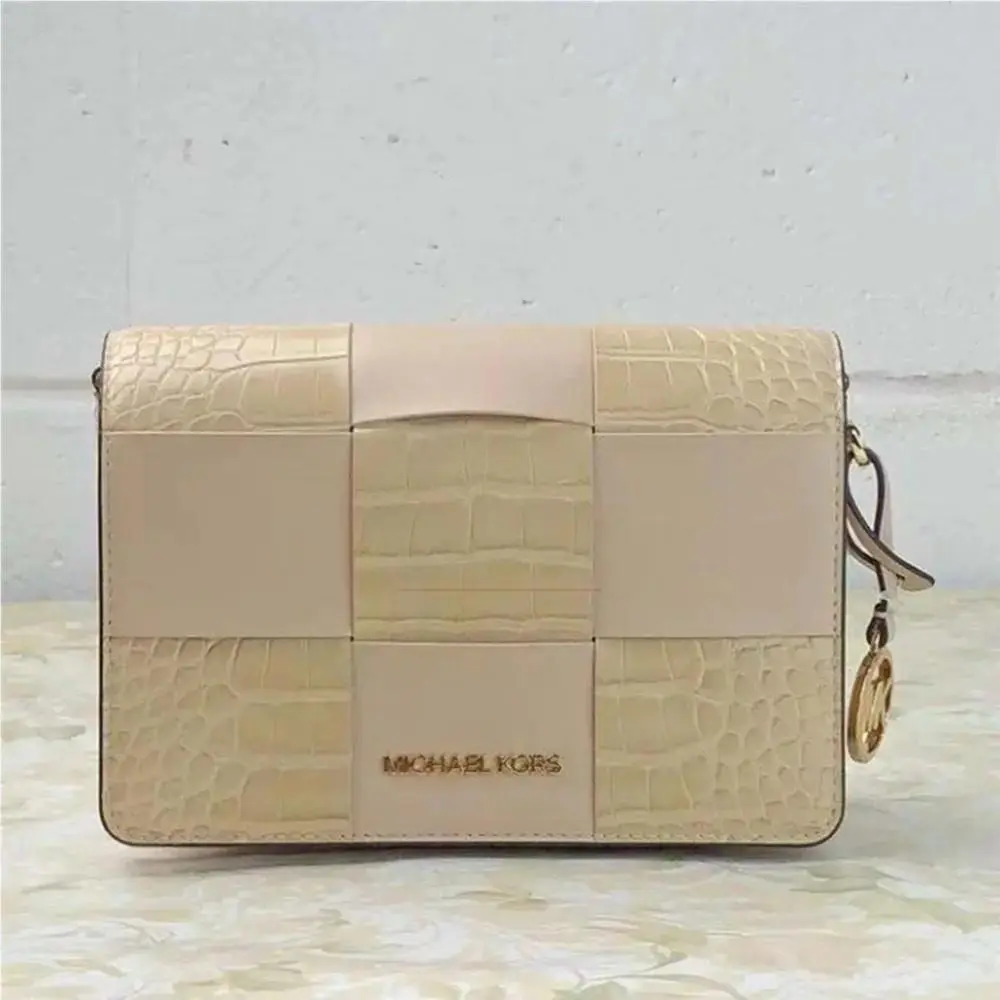 Michael Kors 35T1GM9C1E Mercer SM Crocodile Xbody In Buff
