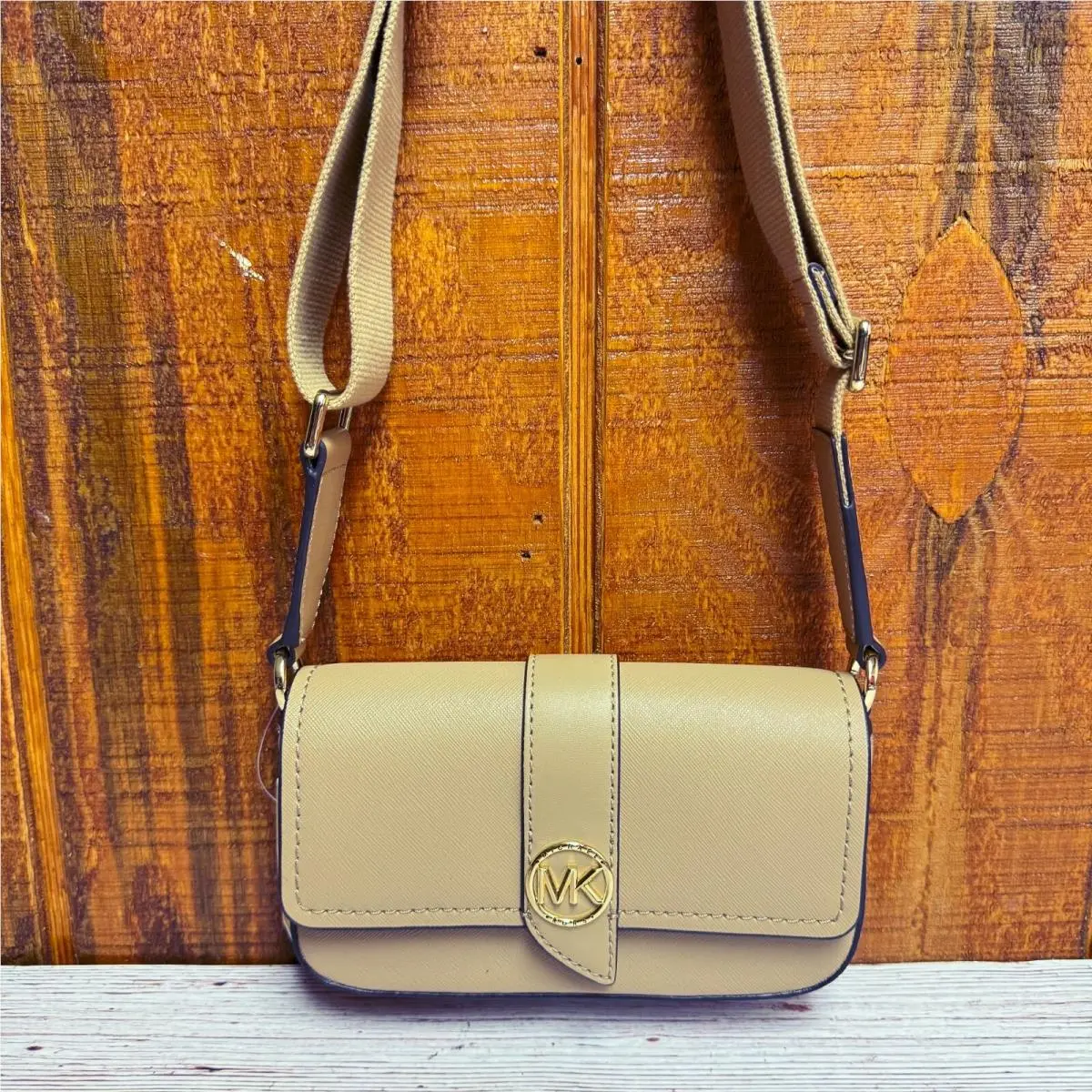 Michael Kors Greenwich Extra Small East West Sling Leather Crossbody - Camel