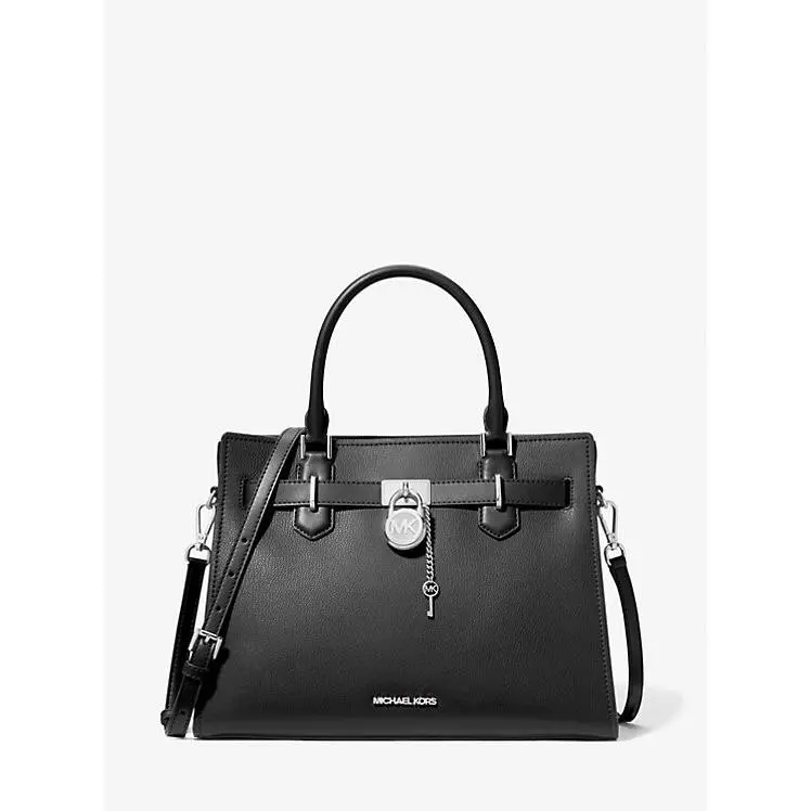 Michael Kors Hamilton Medium Logo Satchel Black