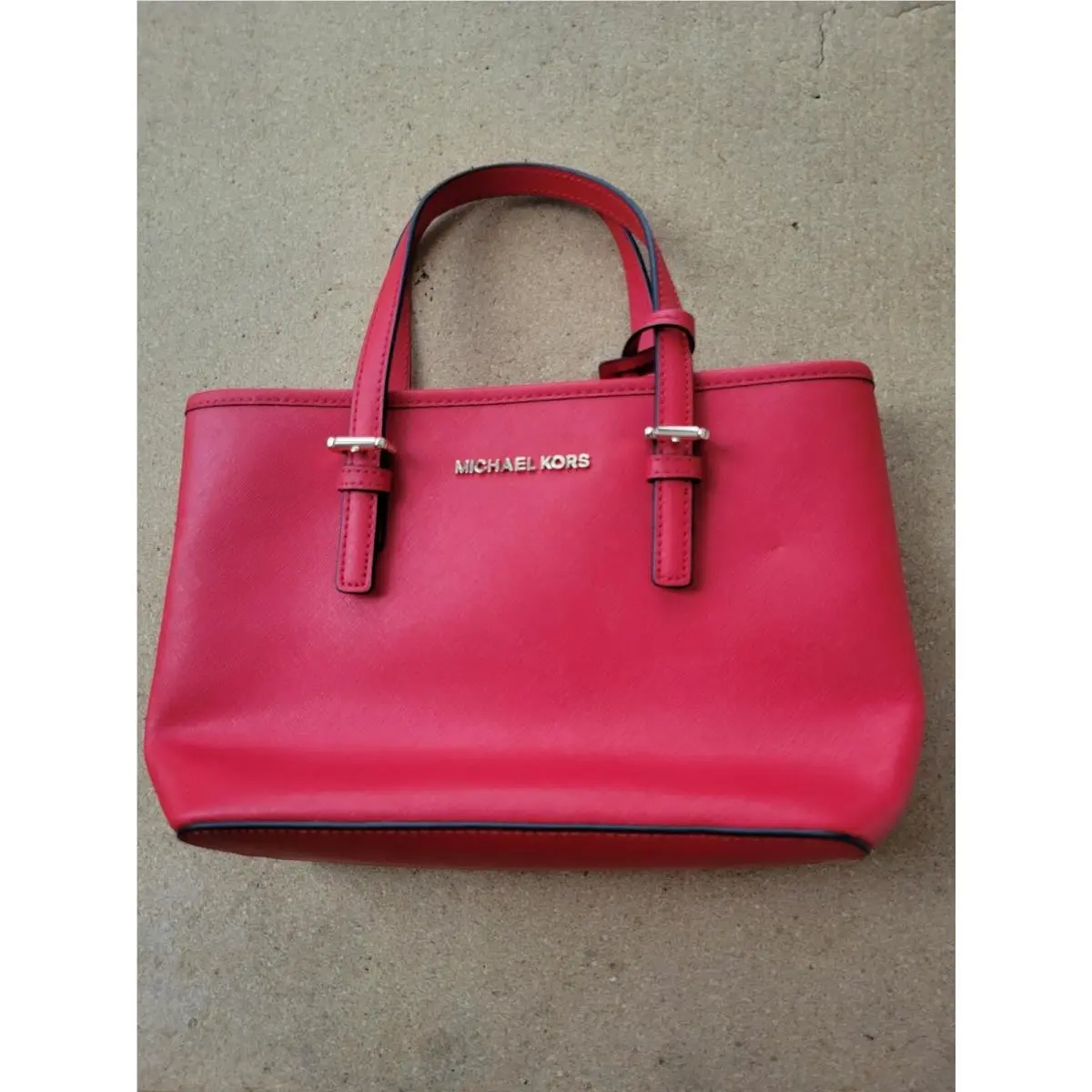 Jet Set Travel XS Carryall Tote Shoulder Leather Bag Dark Sangria by Michael Kors