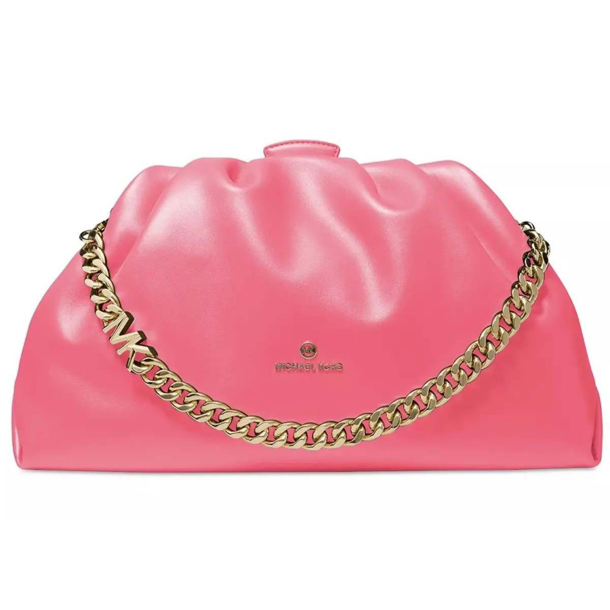 Michael Kors Nola Extra-large Leather Clutch Rubin Red