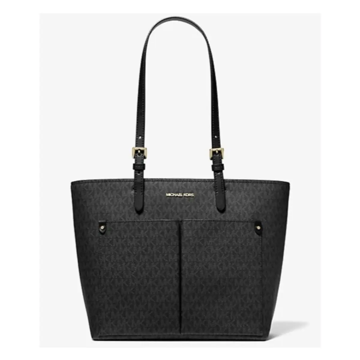 Michael Kors Jet Sest Travel Medium Double Pocket Tote Non-leather Vegan Black