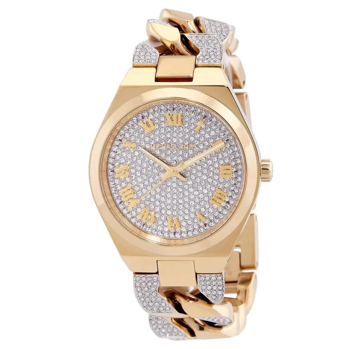 Michael Kors Lennox Quartz Ladies Watch MK7487 - Clear, Dial: Crystal, Band: Two-tone (Silver-tone and Gold-tone)