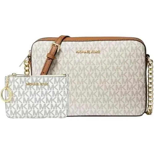 Michael Kors Jet Set Large Printed Logo Crossbody Bag with Matching Logo Co