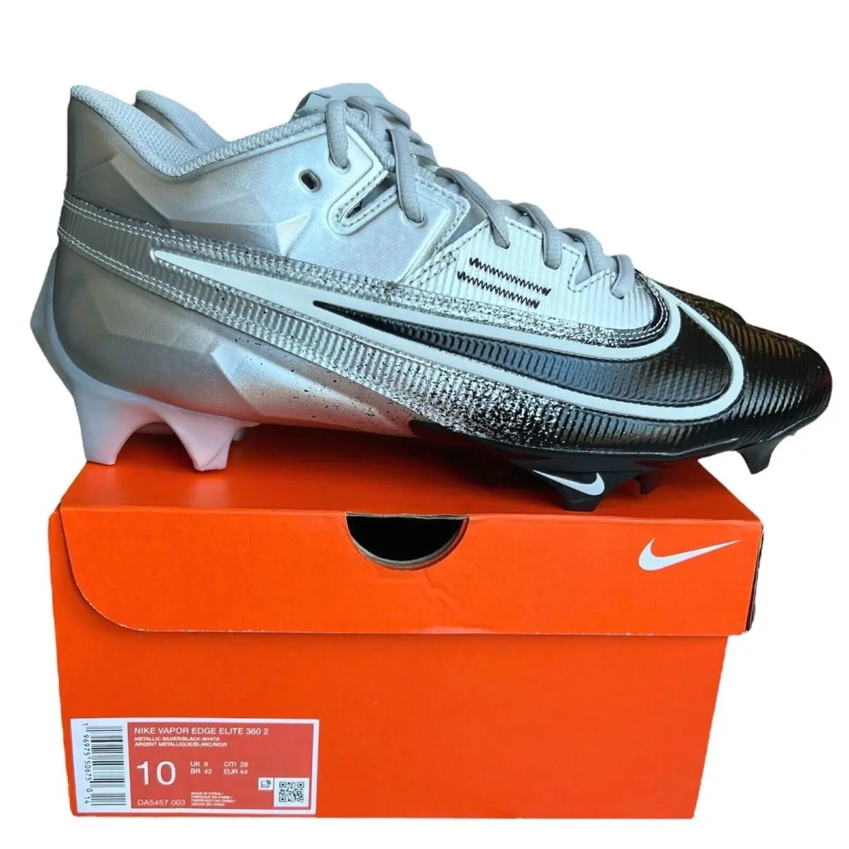 Nike Vapor Edge Elite 360 2 Sizes 8-13 Football Cleats Blk/silver DA5457-003 Nby - Silver