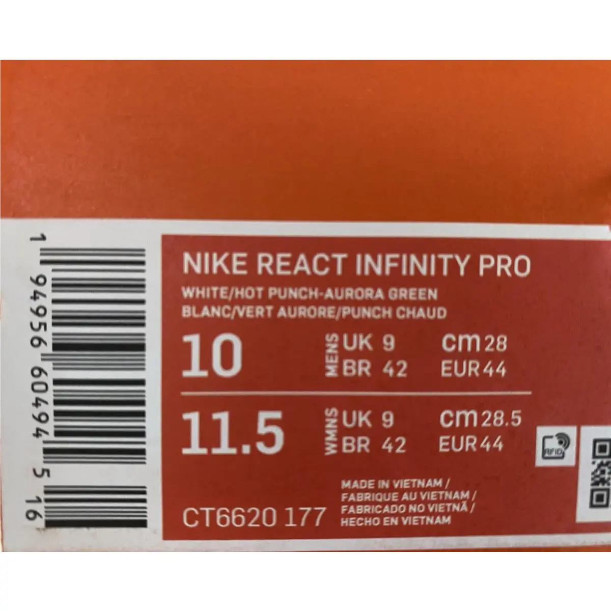 Nike shoes - Nike React Infinity Pro - React Infinity Pro - CT6620-177 - White/Hyper Punch-Aurora Green 10