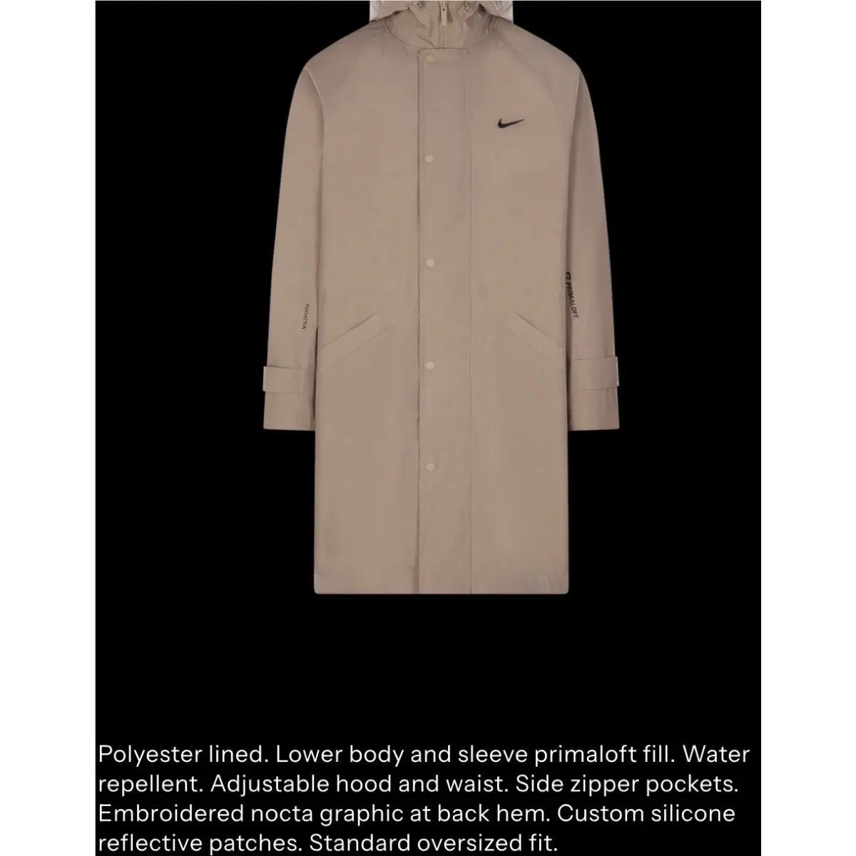 Nike clothing - Nike x NOCTA NRG Sideline Trench Coat - DV3647-248 - Khaki 0