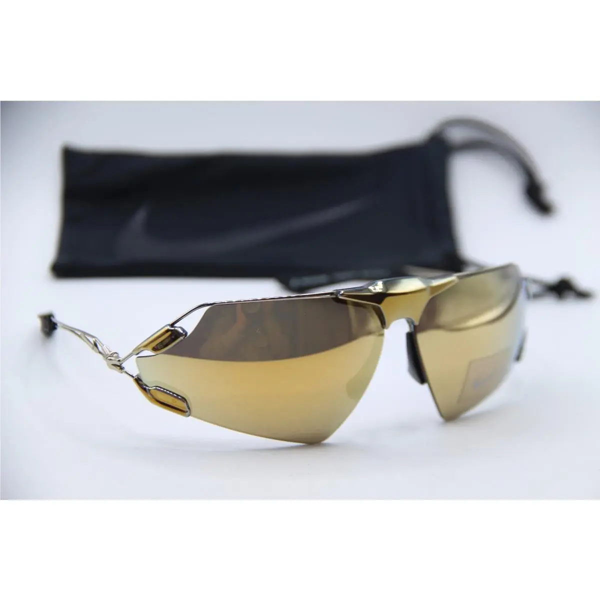 Nike Zeus Edge EV 24030 700 Gold Mirrored Frames Sunglasses 76-15