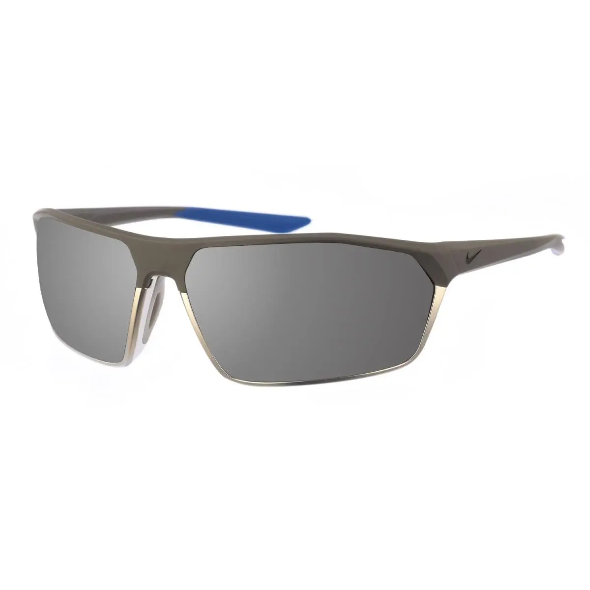 DD-1217 012 Wolf Grey Blue Clash Sunglasses with Silver Flash Lenses by Nike