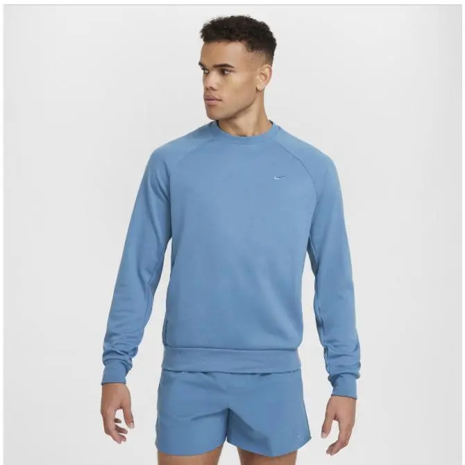 Nike Primary Fleece Dri-fit UV Performance Crew Sweatshirt Mens Large Blue