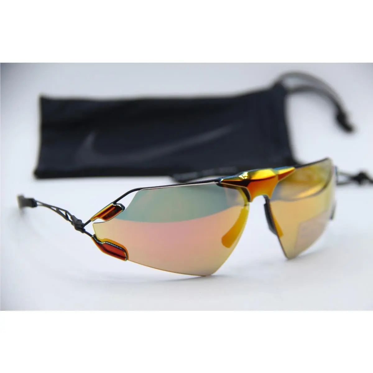 Zeus Edge E EV 24031 891 Blue Black Mirrored Sunglasses 76-15 by Nike