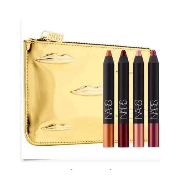 Nars Man Ray The Kiss Velvet Matte Lip Pencil Set Kit Crayons Gold Bag Limited
