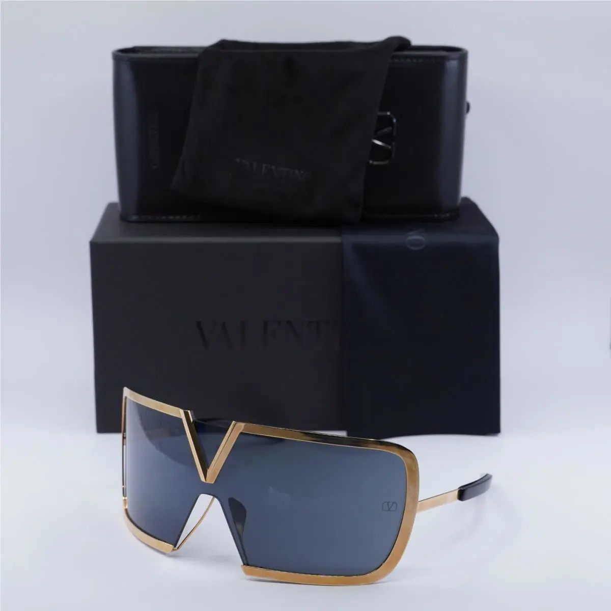 Valentino V-romask VLS-120A Rose Gold/dark Grey 146-0-118 Sunglasses