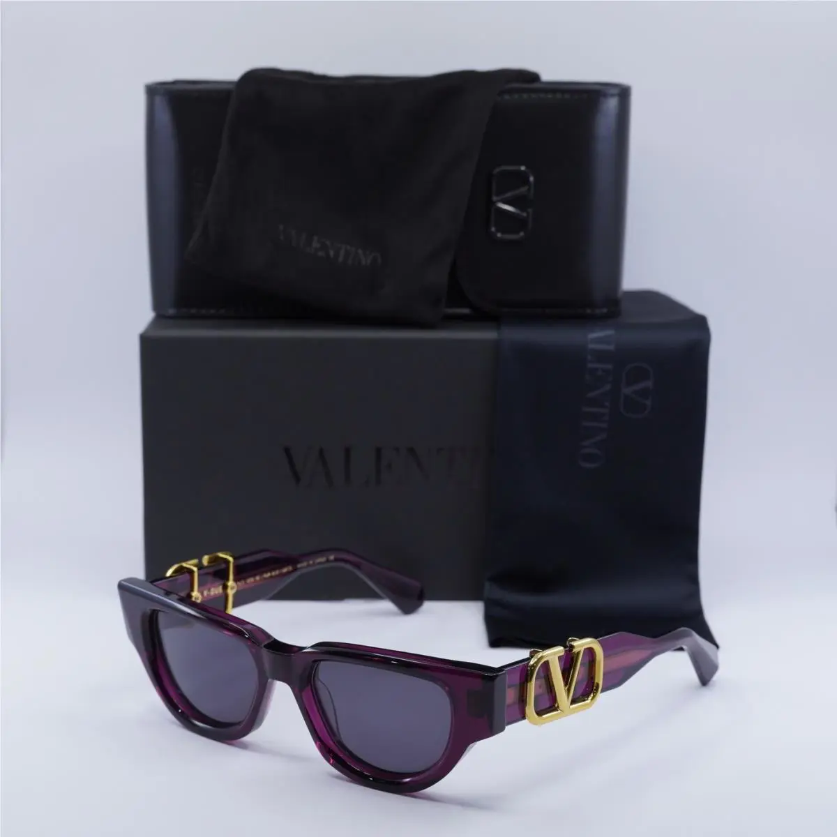 Valentino V-due VLS-103B Bordeaux/dark Brown 50-18-145 Sunglasses