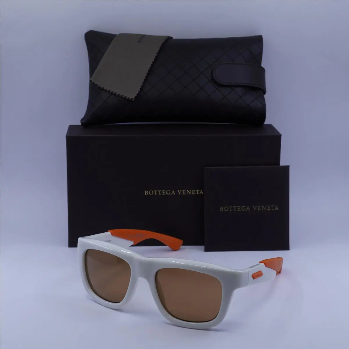Bottega Veneta BV1233S 004 Ivory/orange/brown 53-19-135 Sunglasses
